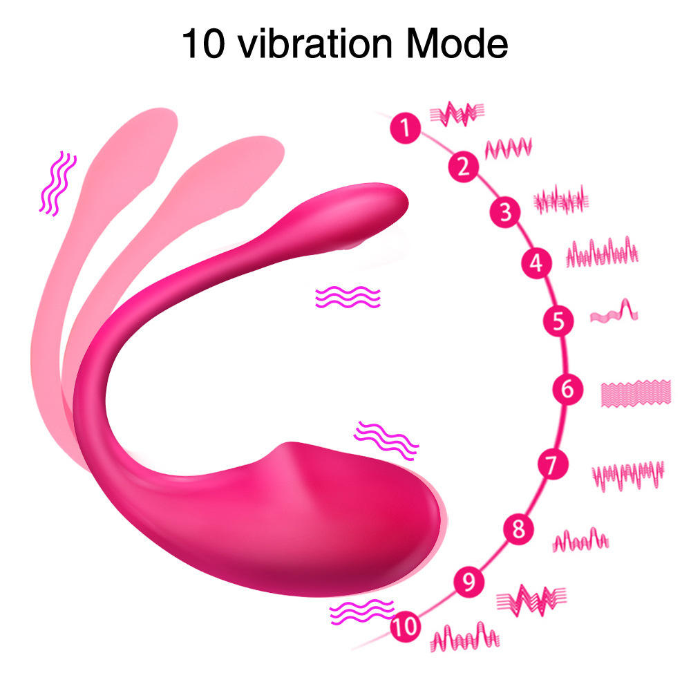 Pink sex toy with 10 vibration mode indicators on a white background NUNI X