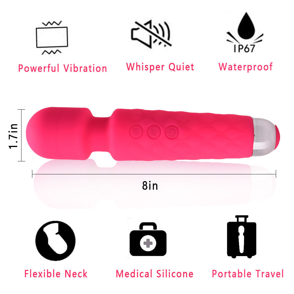 Pink Sex toy with features listed on a white background NUNI X