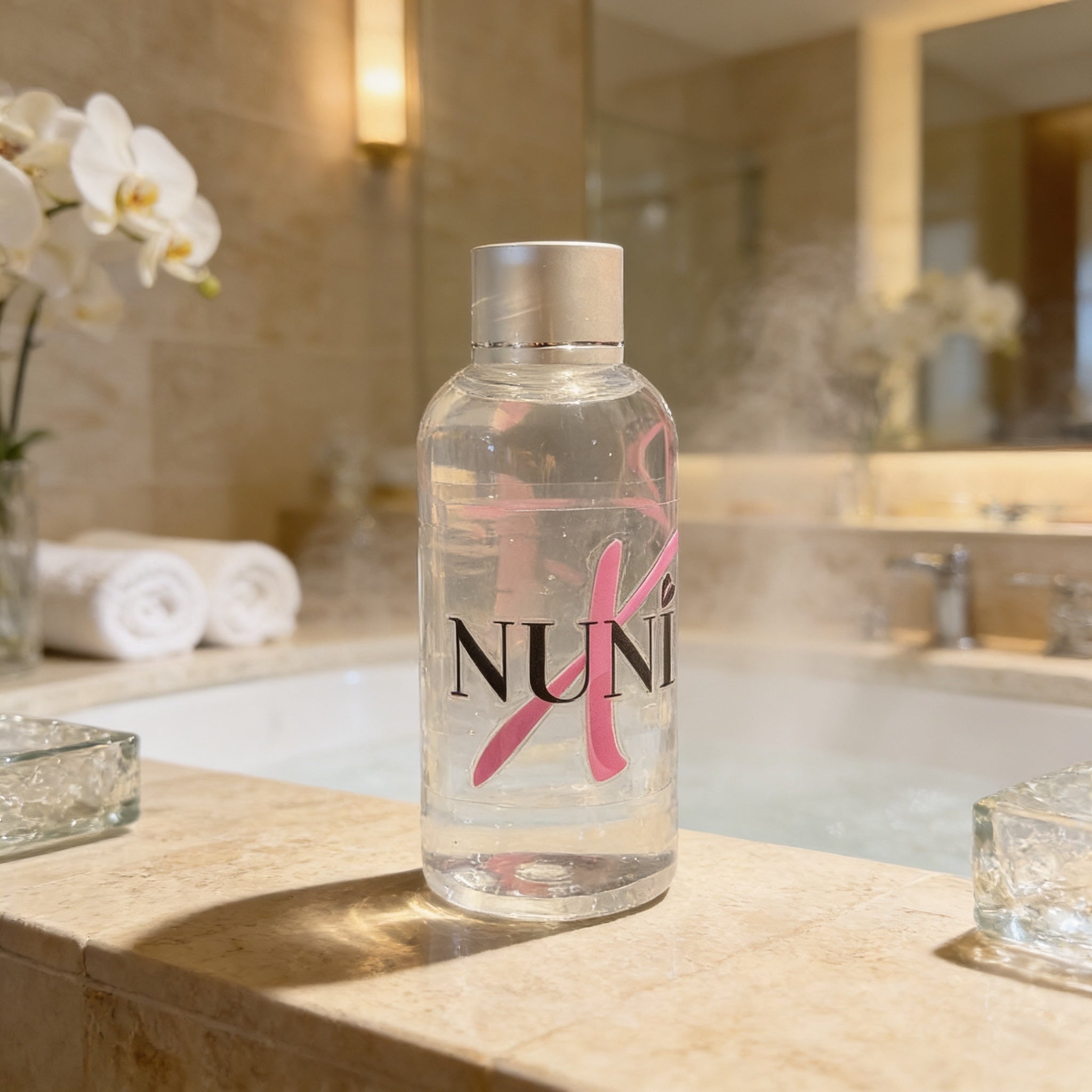 NUNI X Lubricant in bashroom
