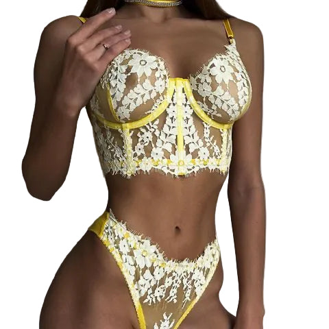 "Golden Bloom" Lingerie Set